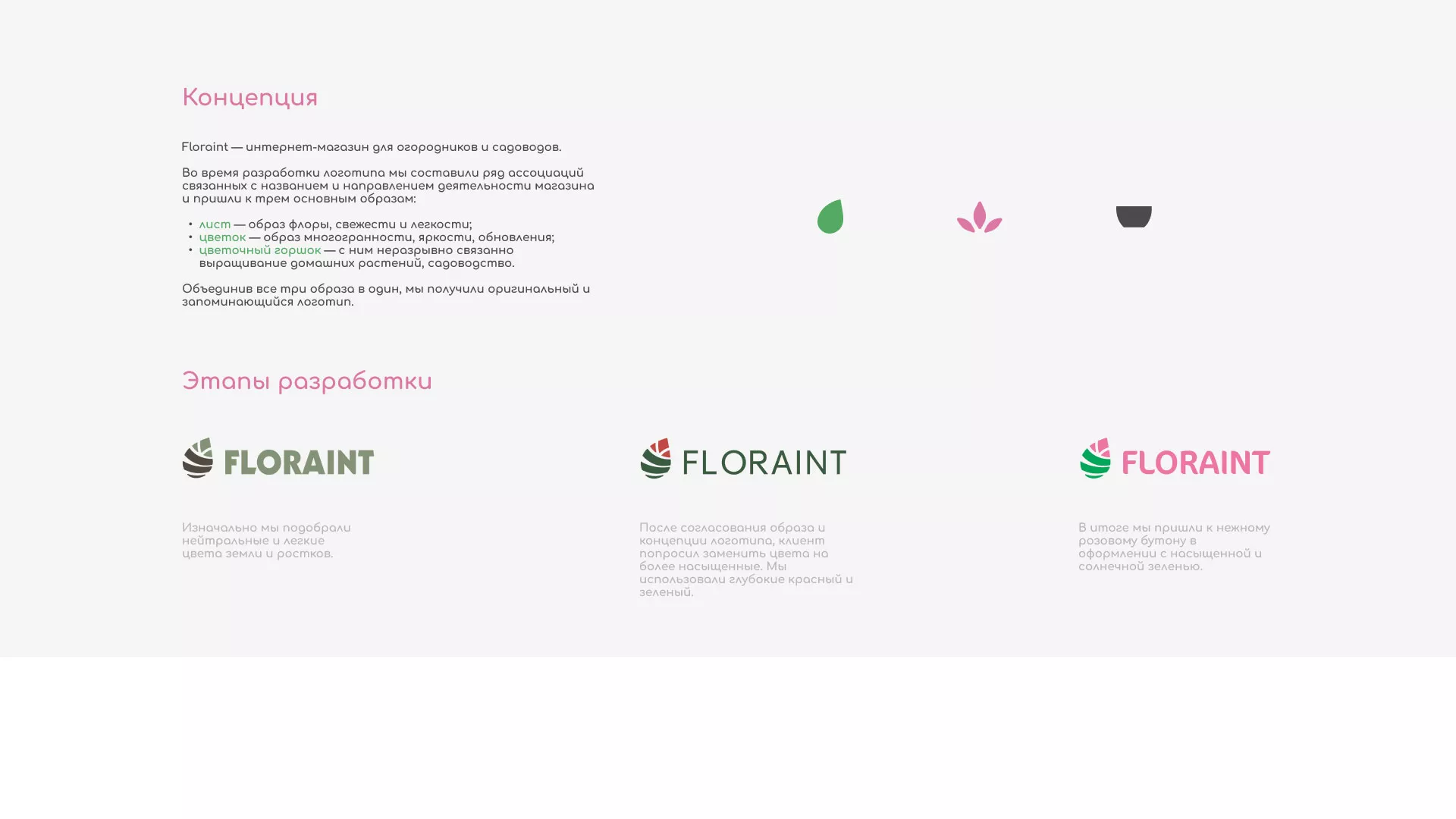 Создание логотипа и интернет-магазина «FLORAINT» в Сунже